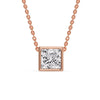 Load image into Gallery viewer, Princess Diamond Bezel Set Solitaire Pendant