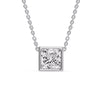 Load image into Gallery viewer, Princess Diamond Bezel Set Solitaire Pendant