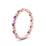Load image into Gallery viewer, bezel-purple-topaz-stacking-wedding-band-in-rose-gold-FD67387BGVITO-NL-RG.jpg
