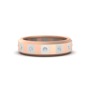 Bezel Round Mens Wedding Ring