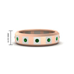 Load image into Gallery viewer, bezel-round-emerald-mens-wedding-ring-in-rose-gold-FDM11147GEMGR-NL-RG-HW

