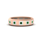 Load image into Gallery viewer, bezel-round-emerald-mens-wedding-ring-in-rose-gold-FDM11147GEMGR-NL-RG
