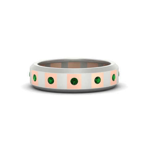 bezel-round-emerald-mens-wedding-ring-in-white-gold-FDM11147GEMGR-NL-WG