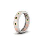 Load image into Gallery viewer, bezel-round-emerald-mens-wedding-ring-in-white-gold-FDM11147GEMGRANGLE2-NL-WG
