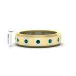 Load image into Gallery viewer, bezel-round-emerald-mens-wedding-ring-in-yellow-gold-FDM11147GEMGR-NL-YG-HW
