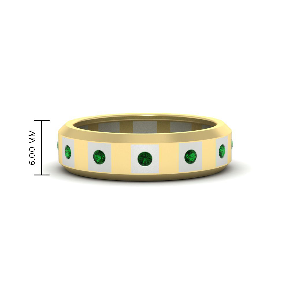bezel-round-emerald-mens-wedding-ring-in-yellow-gold-FDM11147GEMGR-NL-YG-HW