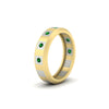 Load image into Gallery viewer, bezel-round-emerald-mens-wedding-ring-in-yellow-gold-FDM11147GEMGRANGLE2-NL-YG