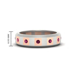 Load image into Gallery viewer, bezel-round-pink-sapphire-mens-wedding-ring-in-white-gold-FDM11147GSADRPI-NL-WG-HW
