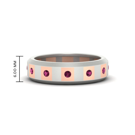 bezel-round-pink-sapphire-mens-wedding-ring-in-white-gold-FDM11147GSADRPI-NL-WG-HW