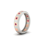Load image into Gallery viewer, bezel-round-pink-sapphire-mens-wedding-ring-in-white-gold-FDM11147GSADRPIANGLE2-NL-WG
