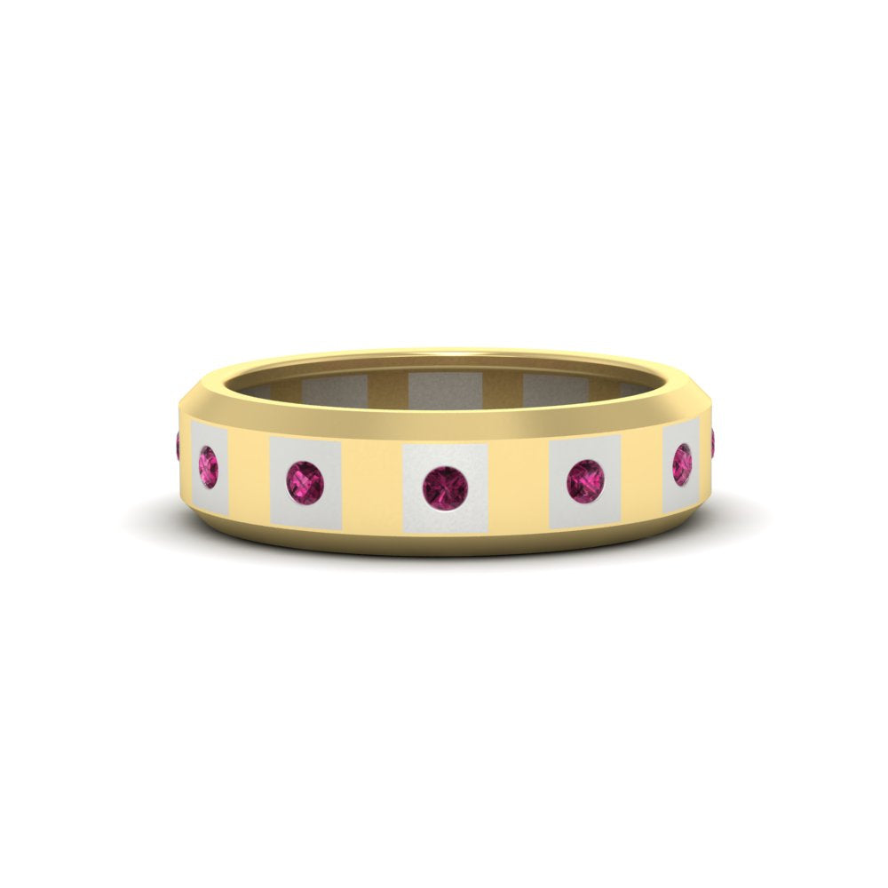bezel-round-pink-sapphire-mens-wedding-ring-in-yellow-gold-FDM11147GSADRPI-NL-YG