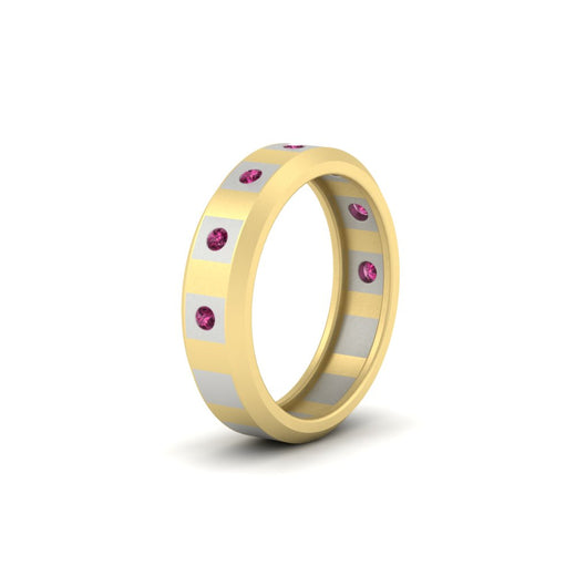 bezel-round-pink-sapphire-mens-wedding-ring-in-yellow-gold-FDM11147GSADRPIANGLE2-NL-YG