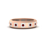 Load image into Gallery viewer, bezel-round-ruby-mens-wedding-ring-in-rose-gold-FDM11147GRUDR-NL-RG
