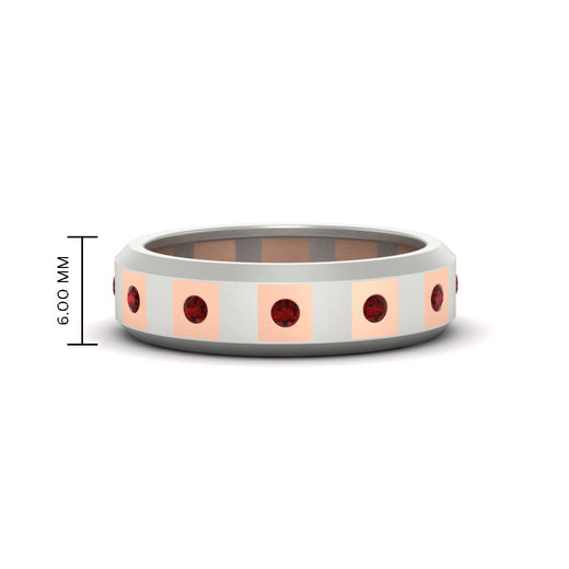 bezel-round-ruby-mens-wedding-ring-in-white-gold-FDM11147GRUDR-NL-WG-HW