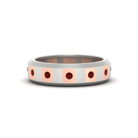 bezel-round-ruby-mens-wedding-ring-in-white-gold-FDM11147GRUDR-NL-WG