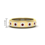 Load image into Gallery viewer, bezel-round-ruby-mens-wedding-ring-in-yellow-gold-FDM11147GRUDR-NL-YG-HW
