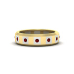 Load image into Gallery viewer, bezel-round-ruby-mens-wedding-ring-in-yellow-gold-FDM11147GRUDR-NL-YG
