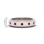 Load image into Gallery viewer, bezel-round-sapphire-mens-wedding-ring-in-white-gold-FDM11147GSABL-NL-WG-HW
