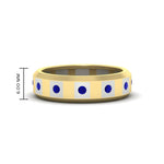 Load image into Gallery viewer, bezel-round-sapphire-mens-wedding-ring-in-yellow-gold-FDM11147GSABL-NL-YG-HW
