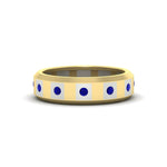 Load image into Gallery viewer, bezel-round-sapphire-mens-wedding-ring-in-yellow-gold-FDM11147GSABL-NL-YG
