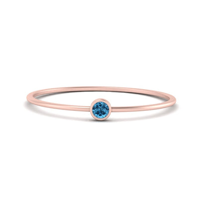 Bezel Round Tiny Stackable Band Ring