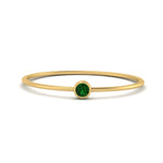 Load image into Gallery viewer, bezel-round-tiny-stackable-band-emerald-ring-in-yellow-gold-FD9400RORGEMGR-NL-YG.jpg
