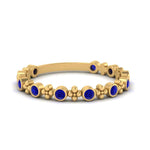 Load image into Gallery viewer, bezel-sapphire-stacking-wedding-band-in-yellow-gold-FD67387BGSABL-NL-YG.jpg
