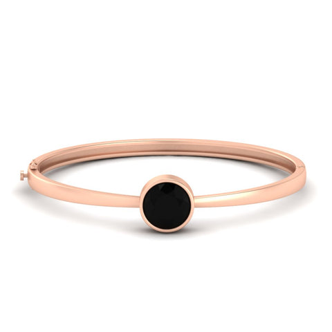 Bezel Set Solitaire Bangle Bracelet