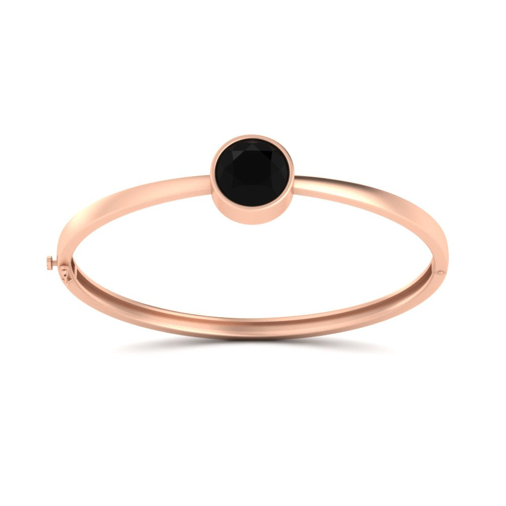 Bezel Set Solitaire Bangle Bracelet