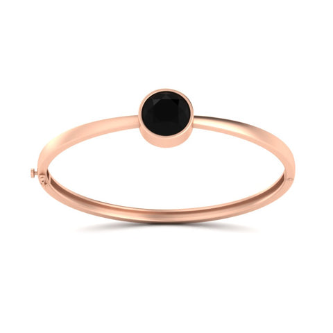 Bezel Set Solitaire Bangle Bracelet