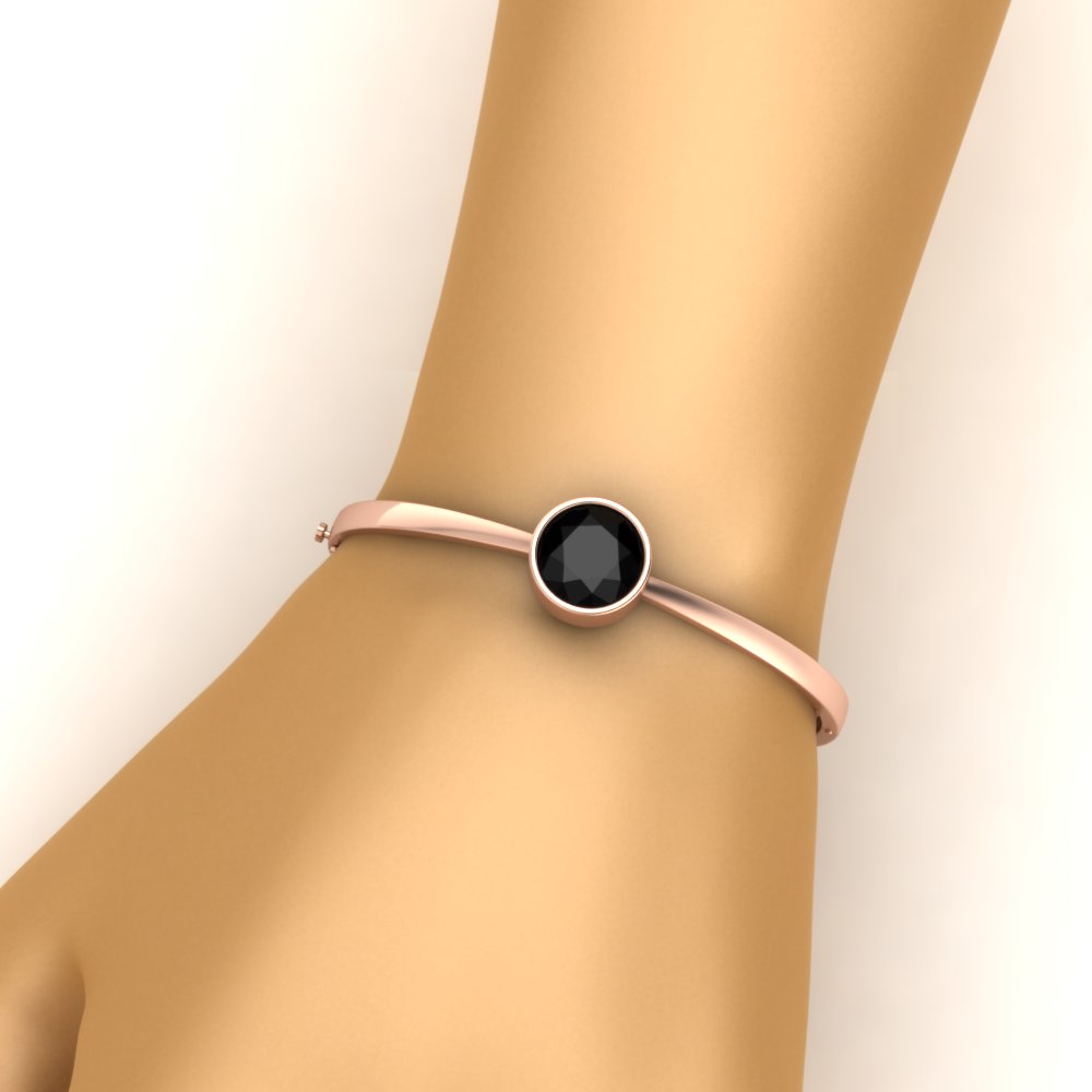 Bezel Set Solitaire Bangle Bracelet