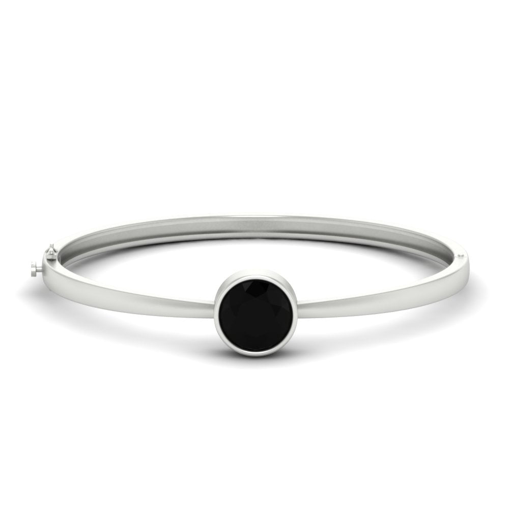 Bezel Set Solitaire Bangle Bracelet