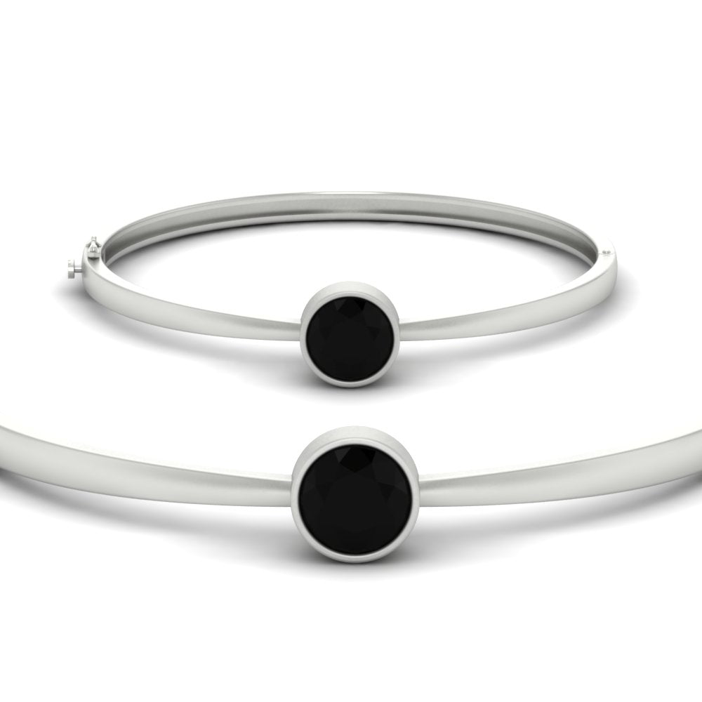 Bezel Set Solitaire Bangle Bracelet