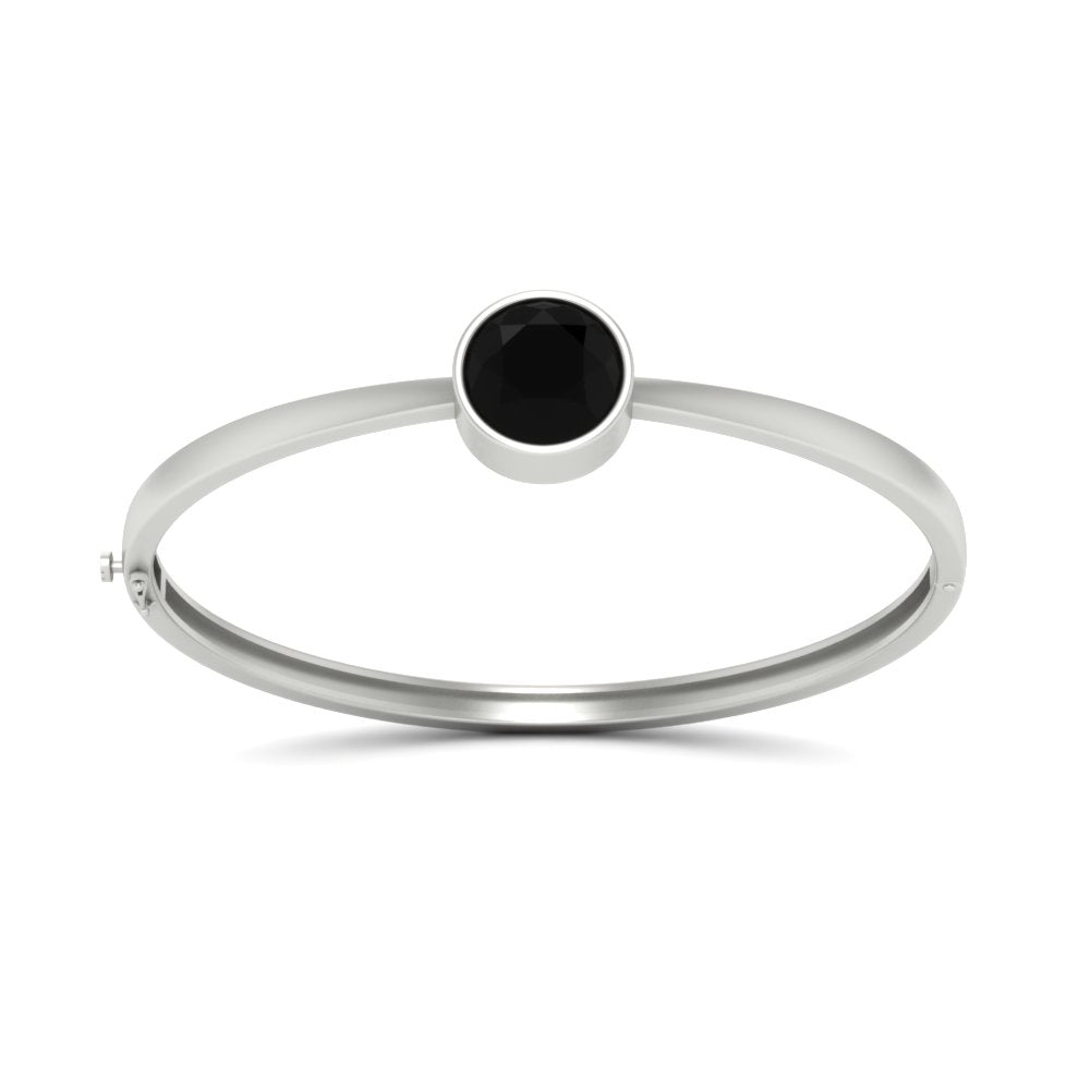 Bezel Set Solitaire Bangle Bracelet