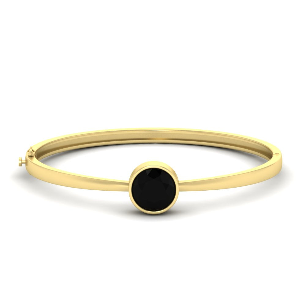 Bezel Set Solitaire Bangle Bracelet