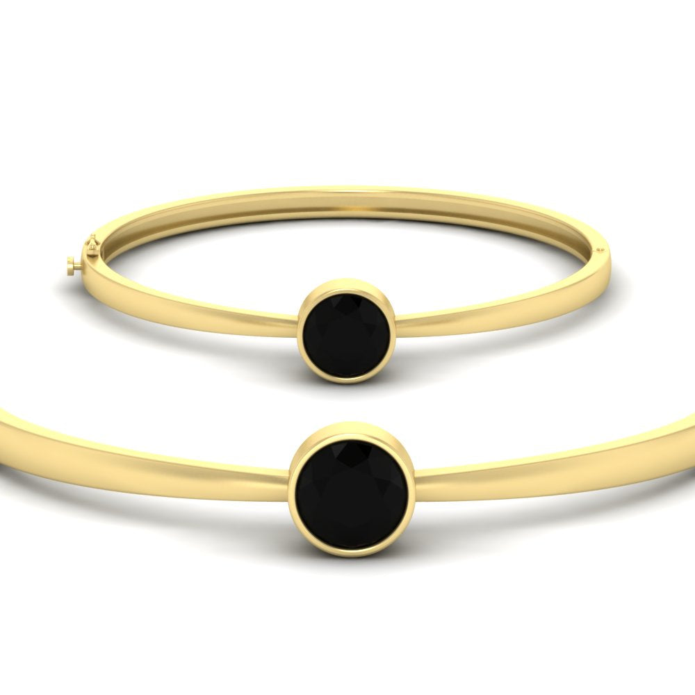 Bezel Set Solitaire Bangle Bracelet