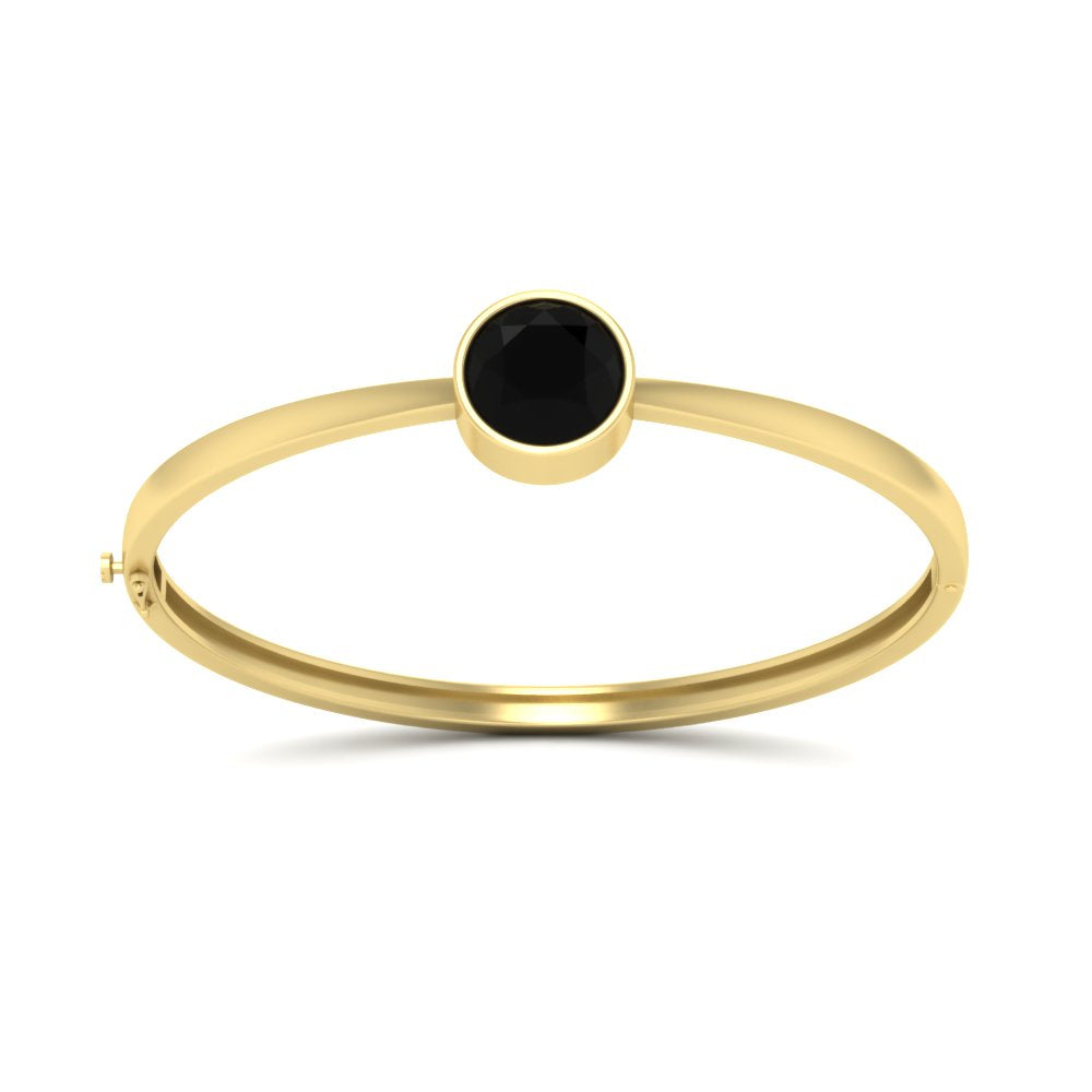Bezel Set Solitaire Bangle Bracelet