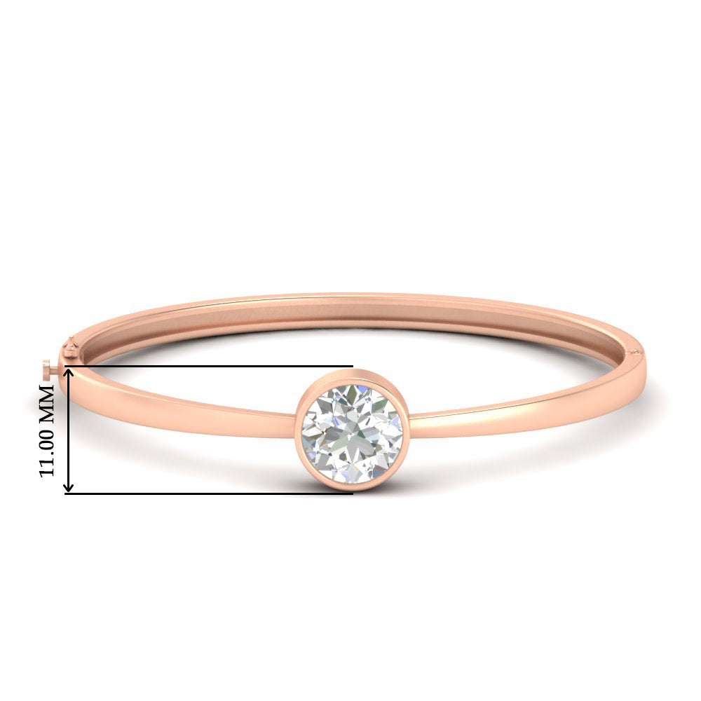 Bezel Set Solitaire Bangle Bracelet