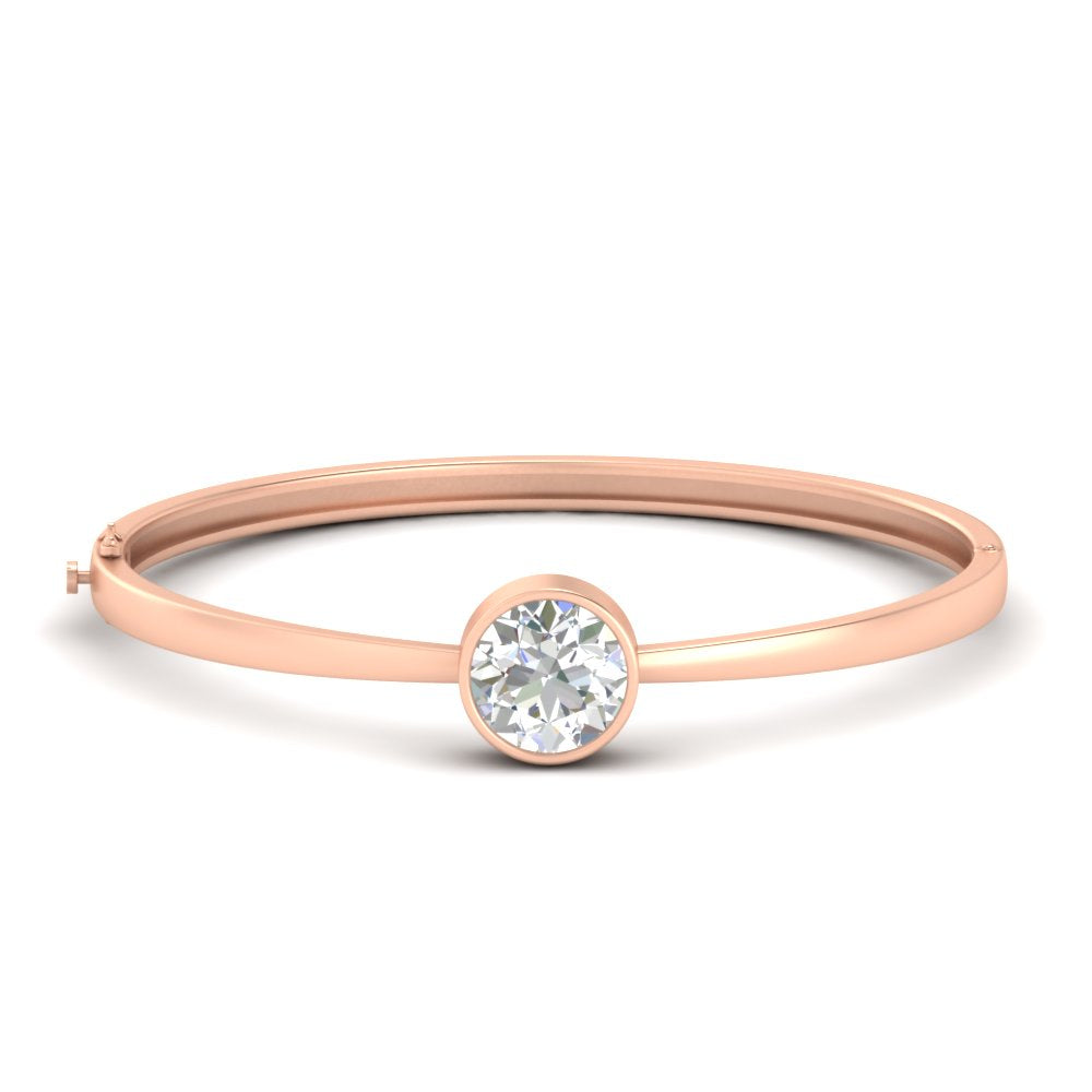 Bezel Set Solitaire Bangle Bracelet