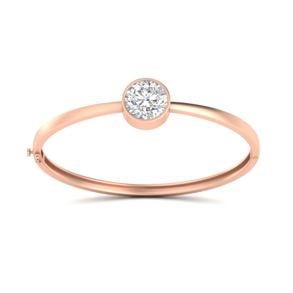 Bezel Set Solitaire Bangle Bracelet