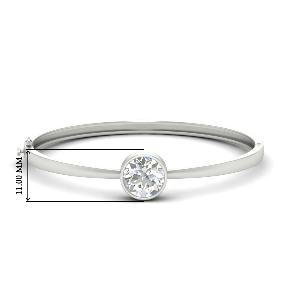 Bezel Set Solitaire Bangle Bracelet