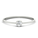 Load image into Gallery viewer, Bezel Set Solitaire Bangle Bracelet