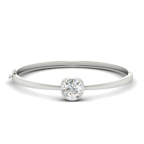 Bezel Set Solitaire Bangle Bracelet