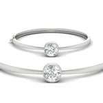 Load image into Gallery viewer, Bezel Set Solitaire Bangle Bracelet