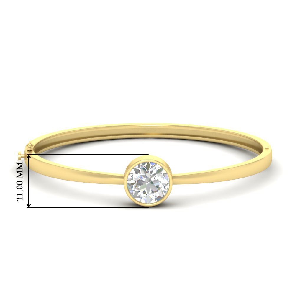 Bezel Set Solitaire Bangle Bracelet