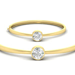 Load image into Gallery viewer, Bezel Set Solitaire Bangle Bracelet