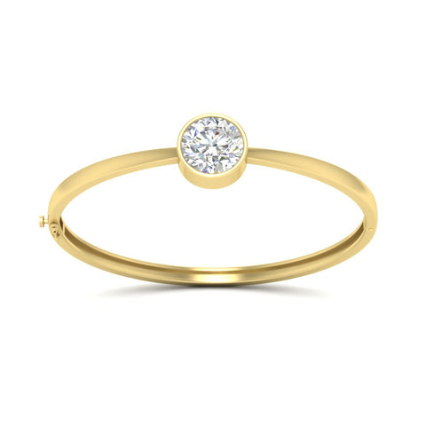 Bezel Set Solitaire Bangle Bracelet
