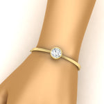 Load image into Gallery viewer, Bezel Set Solitaire Bangle Bracelet