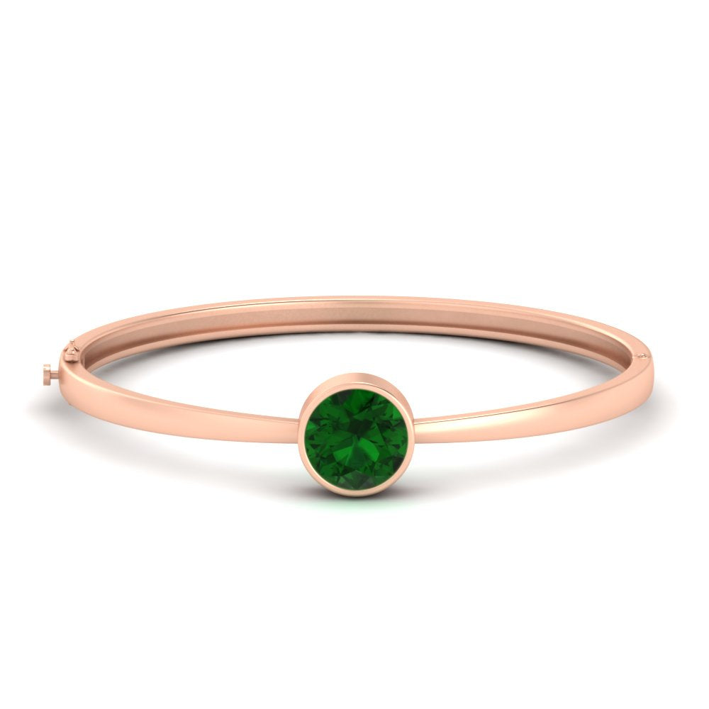 Bezel Set Solitaire Bangle Bracelet