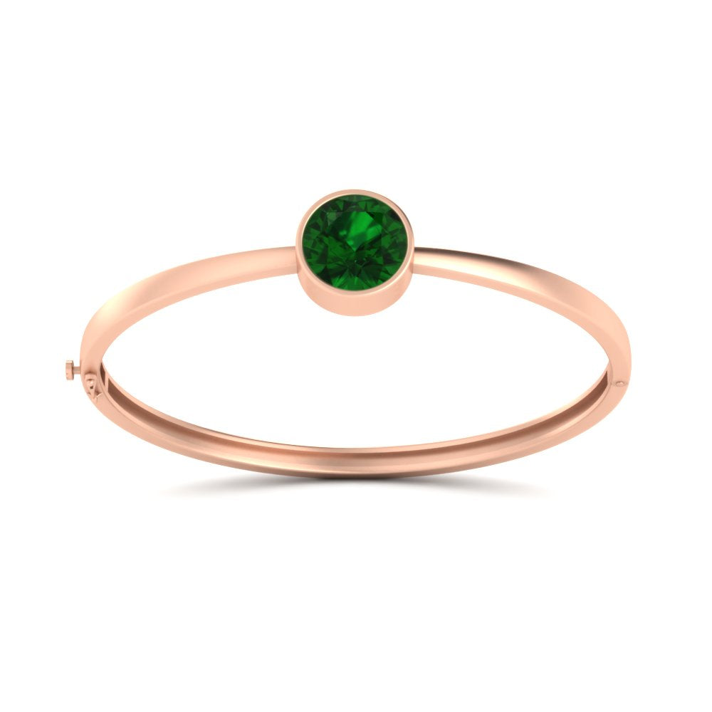 Bezel Set Solitaire Bangle Bracelet